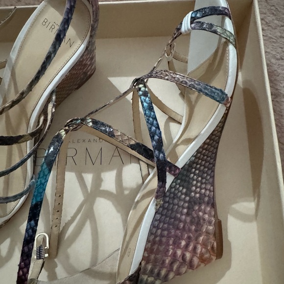 Alexandre Birman Colorful Python Strappy Wedge Sandals - Picture 8 of 13